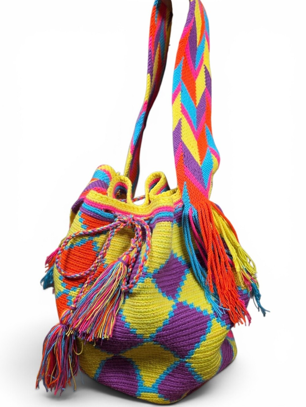 Colorful Handwoven Columbian Festival Bucket Bag NEW!
